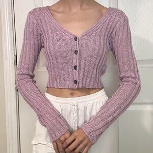 NWOT Aeropostale Button-Front Cropped V Neck Cardigan Size XS